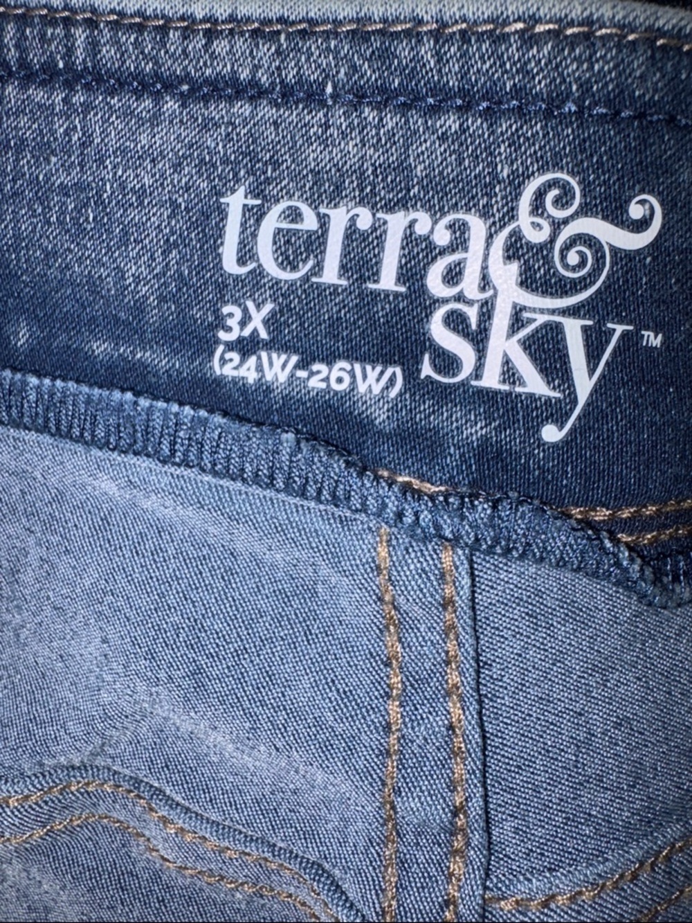 Terra & Sky Medium Blue Stretch Jeggings Sizs 3X (24W-26W) - Picture 4 of 12